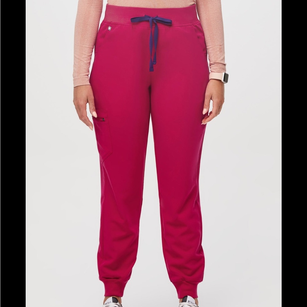 FIGS High waisted Zamora joggers ultra rose size L petite